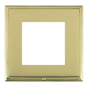 Hamilton LSXEURO2PB-PB Linea-Scala CFX EuroFix Polished Brass Frame/Polished Brass Front Single Plate complete with 2 EuroFix Apertures 50x50mm and Grid Insert