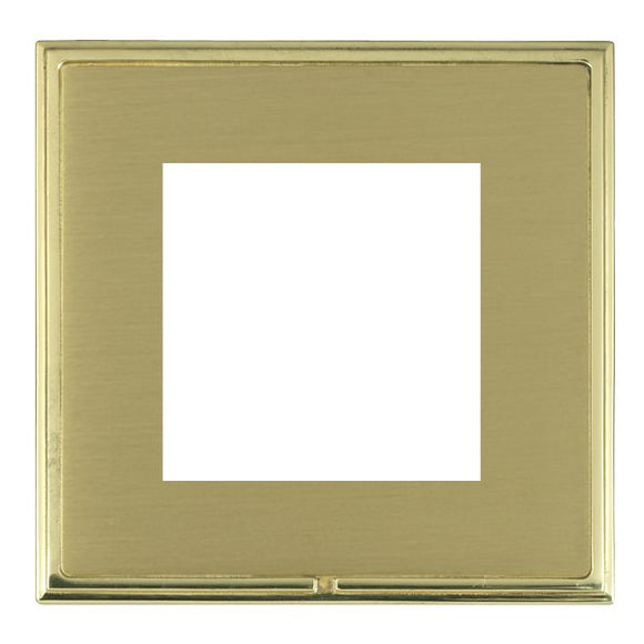 Hamilton LSXEURO2PB-SB Linea-Scala CFX EuroFix Polished Brass Frame/Satin Brass Front Single Plate complete with 2 EuroFix Apertures 50x50mm and Grid Insert