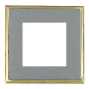 Hamilton LSXEURO2SB-SS Linea-Scala CFX EuroFix Satin Brass Frame/Satin Steel Front Single Plate complete with 2 EuroFix Apertures 50x50mm and Grid Insert