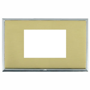 Hamilton LSXEURO3BC-PB Linea-Scala CFX EuroFix Bright Chrome Frame/Polished Brass Front Double Plate complete with 3 EuroFix Apertures 75x50mm and Grid Insert