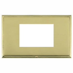 Hamilton LSXEURO3PB-PB Linea-Scala CFX EuroFix Polished Brass Frame/Polished Brass Front Double Plate complete with 3 EuroFix Apertures 75x50mm and Grid Insert