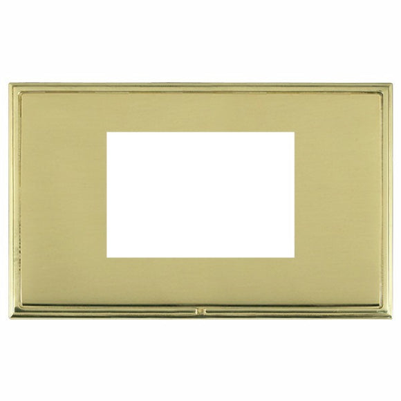 Hamilton LSXEURO3PB-PB Linea-Scala CFX EuroFix Polished Brass Frame/Polished Brass Front Double Plate complete with 3 EuroFix Apertures 75x50mm and Grid Insert