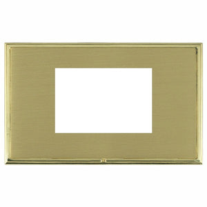 Hamilton LSXEURO3PB-SB Linea-Scala CFX EuroFix Polished Brass Frame/Satin Brass Front Double Plate complete with 3 EuroFix Apertures 75x50mm and Grid Insert