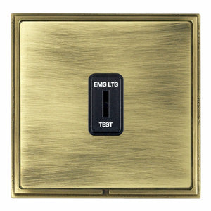 Hamilton LSXKELAB-ABB Linea-Scala CFX Antique Brass Frame/Antique Brass Front 1 gang 20AX 2 Way Key switch EMG LTG TEST Black Insert