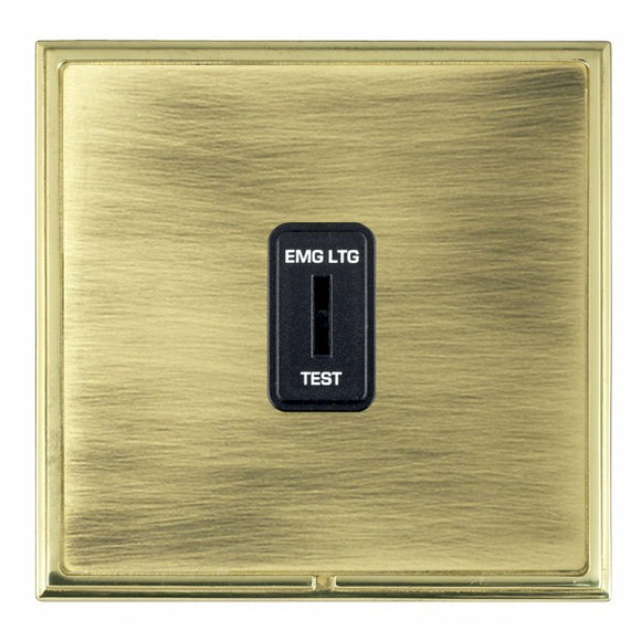 Hamilton LSXKELPB-ABB Linea-Scala CFX Polished Brass Frame/Antique Brass Front 1 gang 20AX 2 Way Key switch EMG LTG TEST Black Insert