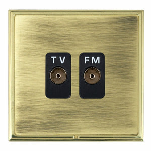 Hamilton LSXTVFMPB-ABB Linea-Scala CFX Polished Brass Frame/Antique Brass Front Isolated TV/FM Diplexer 1in/2out Black Insert