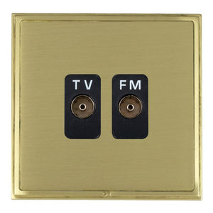 Hamilton LSXTVFMSB-SBB Linea-Scala CFX Satin Brass Frame/Satin Brass Front Isolated TV/FM Diplexer 1in/2out Black Insert
