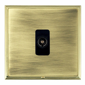 Hamilton LSXTVIPB-ABB Linea-Scala CFX Polished Brass Frame/Antique Brass Front 1 gang Isolated TV 1in/1out Black Insert