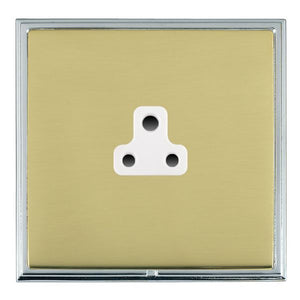 Hamilton LSXUS2BC-PBW Linea-Scala CFX Bright Chrome Frame/Polished Brass Front 1 gang 2A Unswitched Socket White Insert