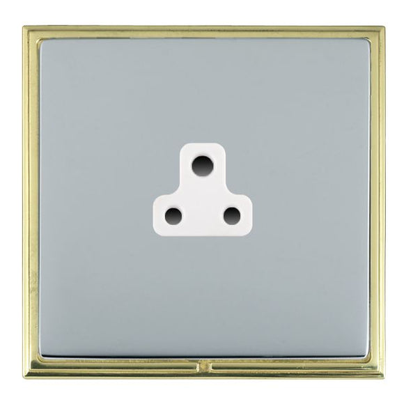 Hamilton LSXUS2PB-BSW Linea-Scala CFX Polished Brass Frame/Bright Steel Front 1 gang 2A Unswitched Socket White Insert