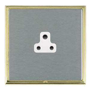 Hamilton LSXUS2PB-SSW Linea-Scala CFX Polished Brass Frame/Satin Steel Front 1 gang 2A Unswitched Socket White Insert