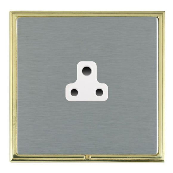 Hamilton LSXUS2PB-SSW Linea-Scala CFX Polished Brass Frame/Satin Steel Front 1 gang 2A Unswitched Socket White Insert