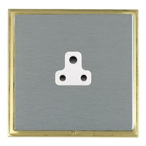 Hamilton LSXUS2SB-SSW Linea-Scala CFX Satin Brass Frame/Satin Steel Front 1 gang 2A Unswitched Socket White Insert