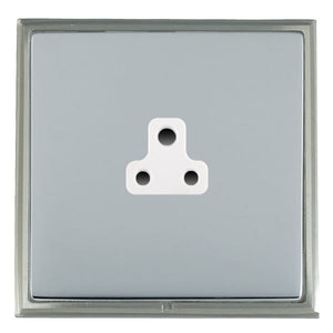 Hamilton LSXUS2SN-BSW Linea-Scala CFX Satin Nickel Frame/Bright Steel Front 1 gang 2A Unswitched Socket White Insert