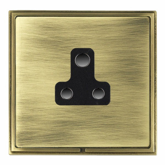 Hamilton LSXUS5AB-ABB Linea-Scala CFX Antique Brass Frame/Antique Brass Front 1 gang 5A Unswitched Socket Black Insert