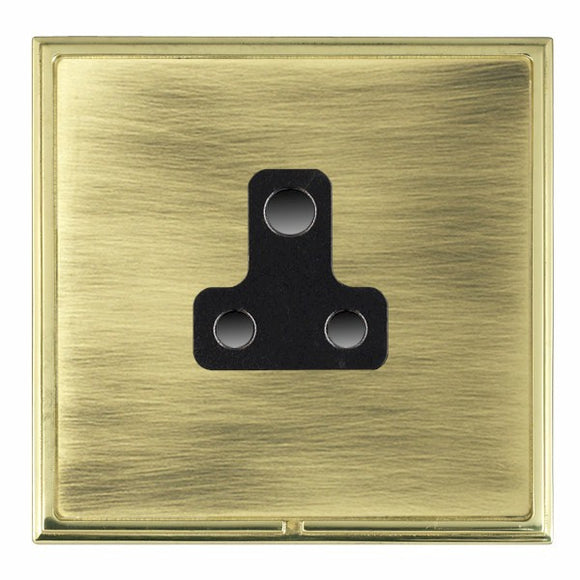 Hamilton LSXUS5PB-ABB Linea-Scala CFX Polished Brass Frame/Antique Brass Front 1 gang 5A Unswitched Socket Black Insert