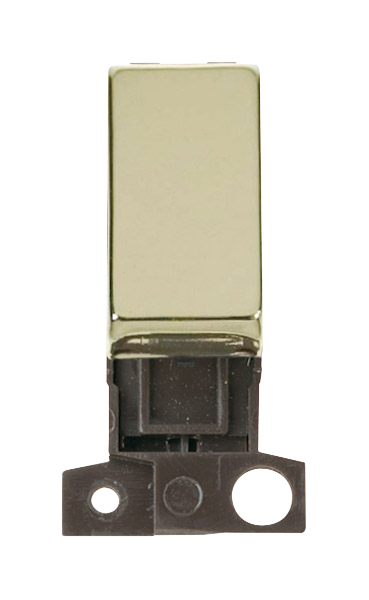 Click® Scolmore MiniGrid® MD002BR Ingot 2 Way Switch Module - Polished Brass Polished Brass  Insert