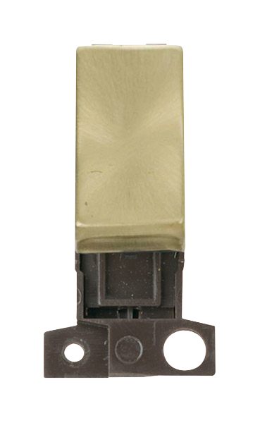 Click® Scolmore MiniGrid® MD002SB Ingot 2 Way Switch Module - Satin Brass Satin Brass  Insert