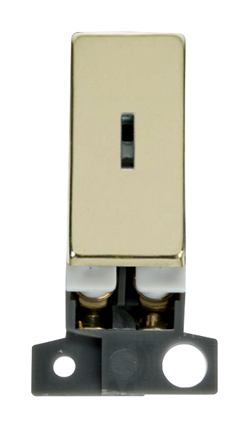 Click® Scolmore MiniGrid® MD003BR 2 Way Keyswitch Module - Polished Brass Polished Brass  Insert