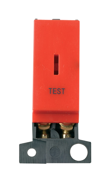 Click® Scolmore MiniGrid® MD046RDTT DP Keyswitch Module 'Test' - Red Red  Insert