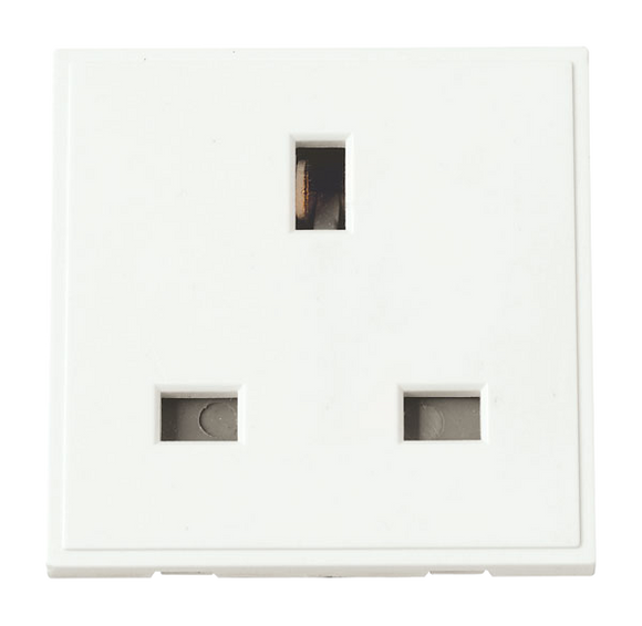 Click® Scolmore New Media™ MM010WH 13A UK Socket Module - White  Polar White  Insert