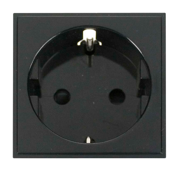 Click® Scolmore New Media™ MM020BK 16A European Schuko Socket Module - Black Black  Insert