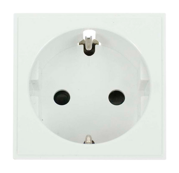 Click® Scolmore New Media™ MM020WH 16A European Schuko Socket Module - White  Polar White  Insert