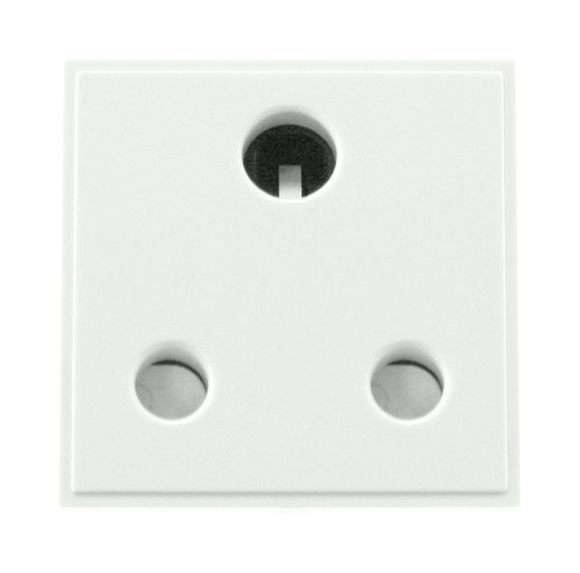 Click® Scolmore New Media™ MM033WH 15A Round Pin Socket Module - White  Polar White  Insert