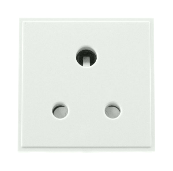 Click® Scolmore New Media™ MM038WH 5A Round Pin Socket Module - White  Polar White  Insert