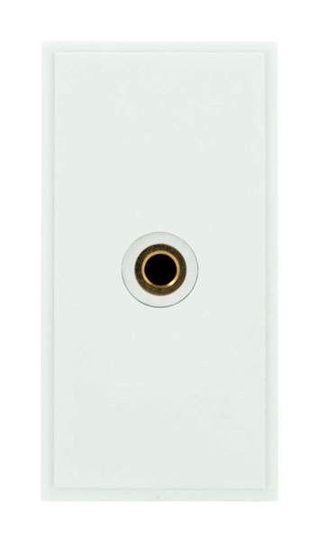 Click® Scolmore New Media™ MM496WH 3.5mm Audio Jack With Fly-Lead Module - White  Polar White  Insert