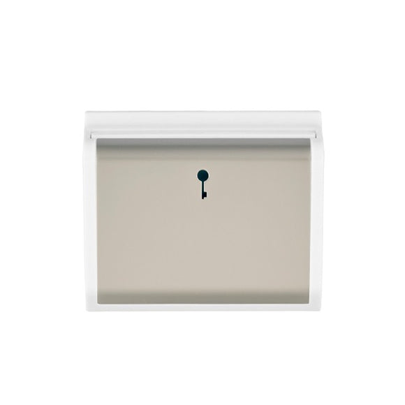 Hamilton MOD-C11SS-W EuroFix 50X50mm Module 10A(6AX) Card Switch On/Off with Blue LED Locator Satin Steel/White Insert