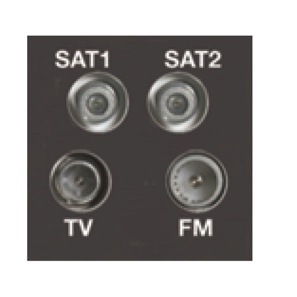 Hamilton MOD-DENTB EuroFix 50x50mm Module Non-Isolated TV+FM+SAT1+SAT2 Quadplexer 2in/4out (DAB Compatible) Black Insert