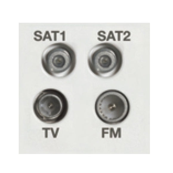 Hamilton MOD-DENTW EuroFix 50x50mm Module Non-Isolated TV+FM+SAT1+SAT2 Quadplexer 2in/4out (DAB Compatible) White Insert