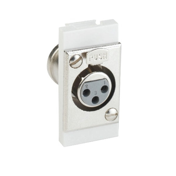 Hamilton MOD-XLRW EuroFix 25x50mm Module Latching Audio Connector 3 Pin XLR Socket White Insert