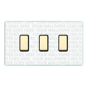 Hamilton PC3XTMPB-B Perception CFX Clear 3x250W/210VA Resistive/Inductive Trailing Edge Touch Master Multi-Way Dimmers Polished Brass/Black Insert