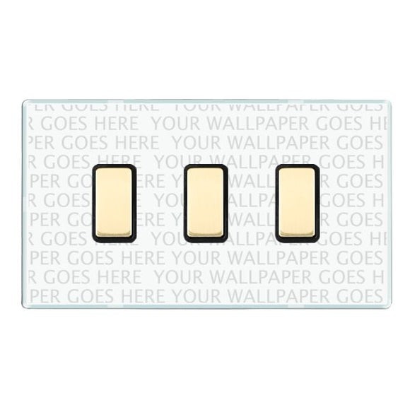 Hamilton PC3XTMPB-B Perception CFX Clear 3x250W/210VA Resistive/Inductive Trailing Edge Touch Master Multi-Way Dimmers Polished Brass/Black Insert