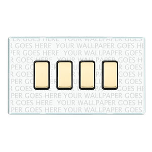 Hamilton PC4XTMPB-B Perception CFX Clear 4x250W/210VA Resistive/Inductive Trailing Edge Touch Master Multi-Way Dimmers Polished Brass/Black Insert