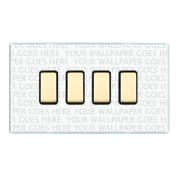 Hamilton PC4XTMPB-B Perception CFX Clear 4x250W/210VA Resistive/Inductive Trailing Edge Touch Master Multi-Way Dimmers Polished Brass/Black Insert