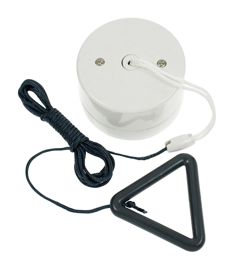 Click® Scolmore Mode Part M™ PRC210AG 10AX 2 Way Pull Cord Switch With Grey Bangle Polar White Anthracite Grey Insert