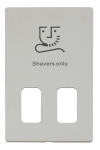 Click® Scolmore Definity™ SCP100PW Dual Voltage Shaver Socket Cover Plate  Polar White  Insert