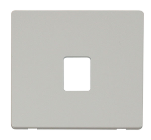 Click® Scolmore Definity™ SCP115PW Single RJ11 Telephone Outlet Cover Plate Polar White  Insert