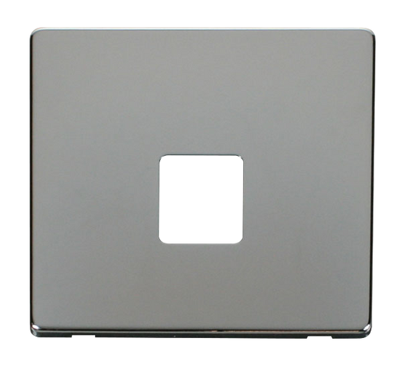 Click® Scolmore Definity™ SCP120CH Single Telephone Outlet Cover Plate  Polished Chrome  Insert