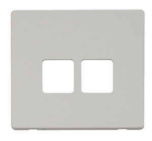 Click® Scolmore Definity™ SCP121PW Twin Telephone Outlet Cover Plate  Polar White  Insert