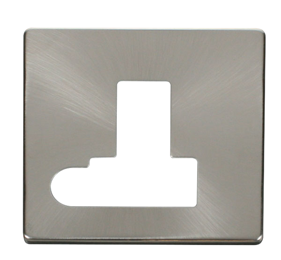 Click® Scolmore Definity™ SCP151BS 13A Switched FCU Cover Plate  Brushed Stainless  Insert