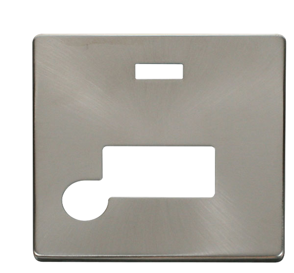 Click® Scolmore Definity™ SCP153BS 13A FCU With Neon Cover Plate  Brushed Stainless  Insert