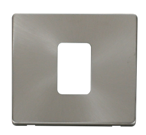 Click® Scolmore Definity™ SCP200BS 45A 1 Gang Switch Cover Plate  Brushed Stainless  Insert