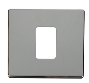 Click® Scolmore Definity™ SCP200CH 45A 1 Gang Switch Cover Plate  Polished Chrome  Insert