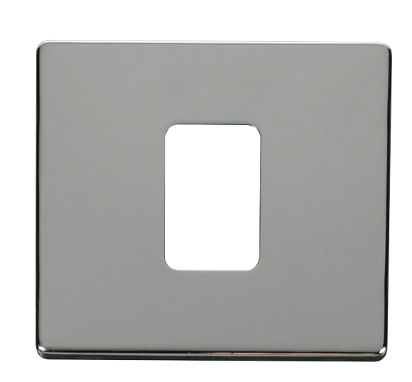 Click® Scolmore Definity™ SCP200CH 45A 1 Gang Switch Cover Plate  Polished Chrome  Insert