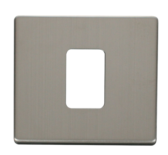 Click® Scolmore Definity™ SCP200SS 45A 1 Gang Switch Cover Plate  Stainless Steel  Insert