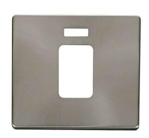 Click® Scolmore Definity™ SCP201BS 45A 1 Gang Switch With Neon Cover Plate  Brushed Stainless  Insert